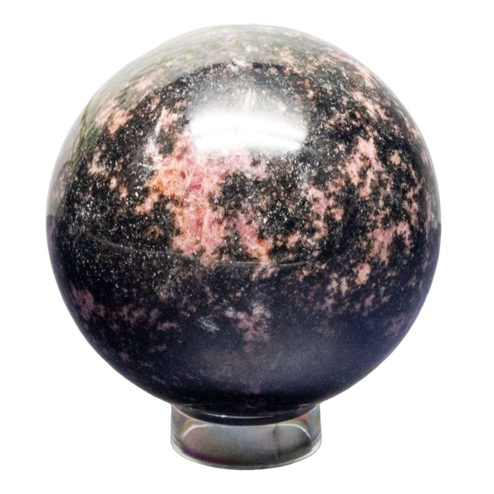 Rhodonite Polished Crystal Sphere for Emotional Healing